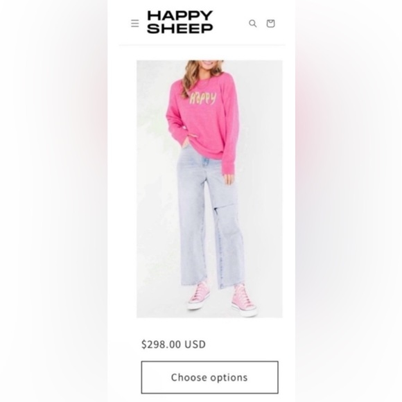 NWT Happy Sheep Pink 'Happy' Cashmere Blend Sweater - Picture 2 of 4